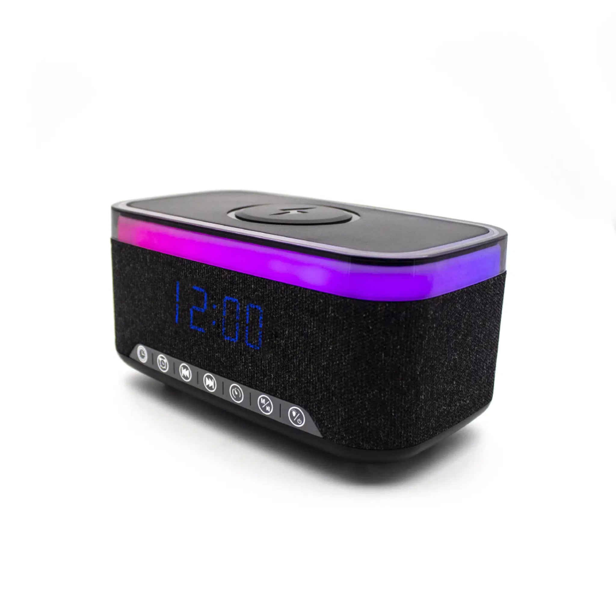 Denver ECQ-112B Vækkeur m. Bluetooth Højttaler & Trådløs Opladning - Sort
