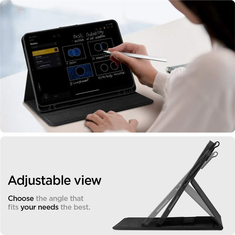 iPad Air 11-10.9" (2026-2020) Cover - Spigen Liquid Air Folio - Sort