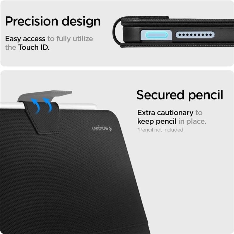 iPad Air 11-10.9" (2026-2020) Cover - Spigen Liquid Air Folio - Sort