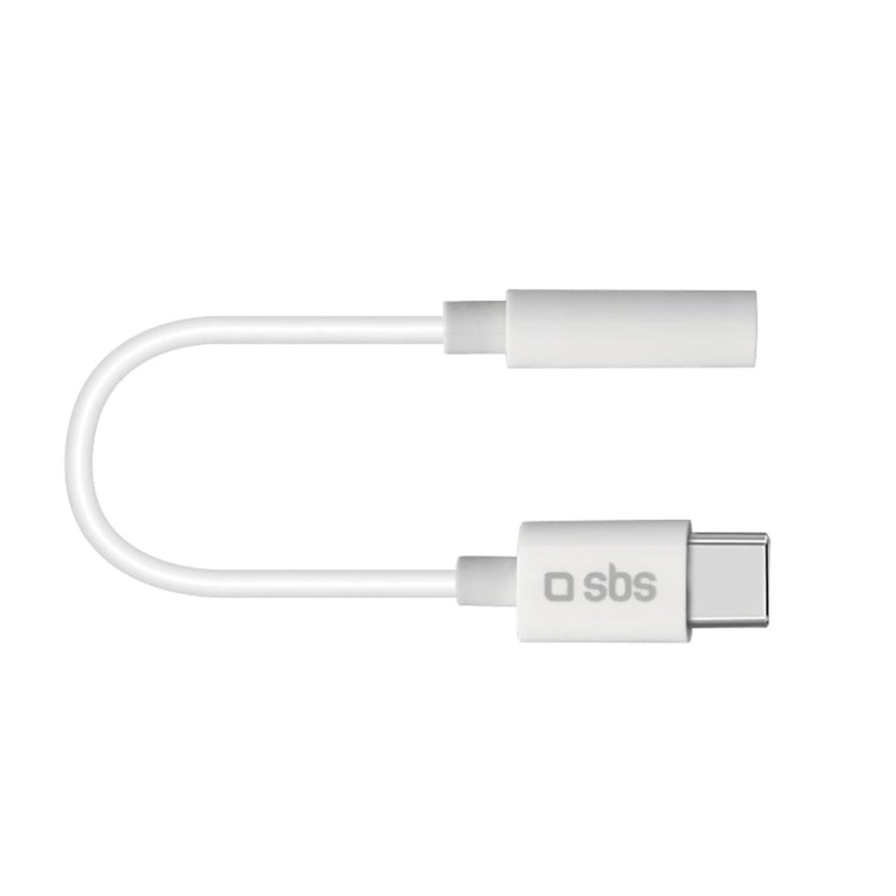 SBS USB-C til 3.5mm Jackstick Adapter 9cm - Hvid