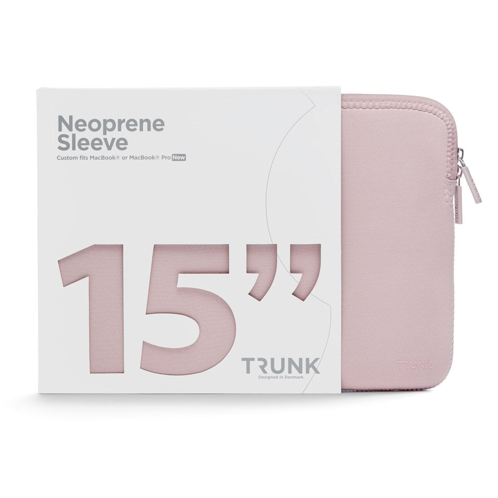 Trunk Neoprene Sleeve til MacBook 15" (34 x 23.5 x 1 cm) - Warm Rose