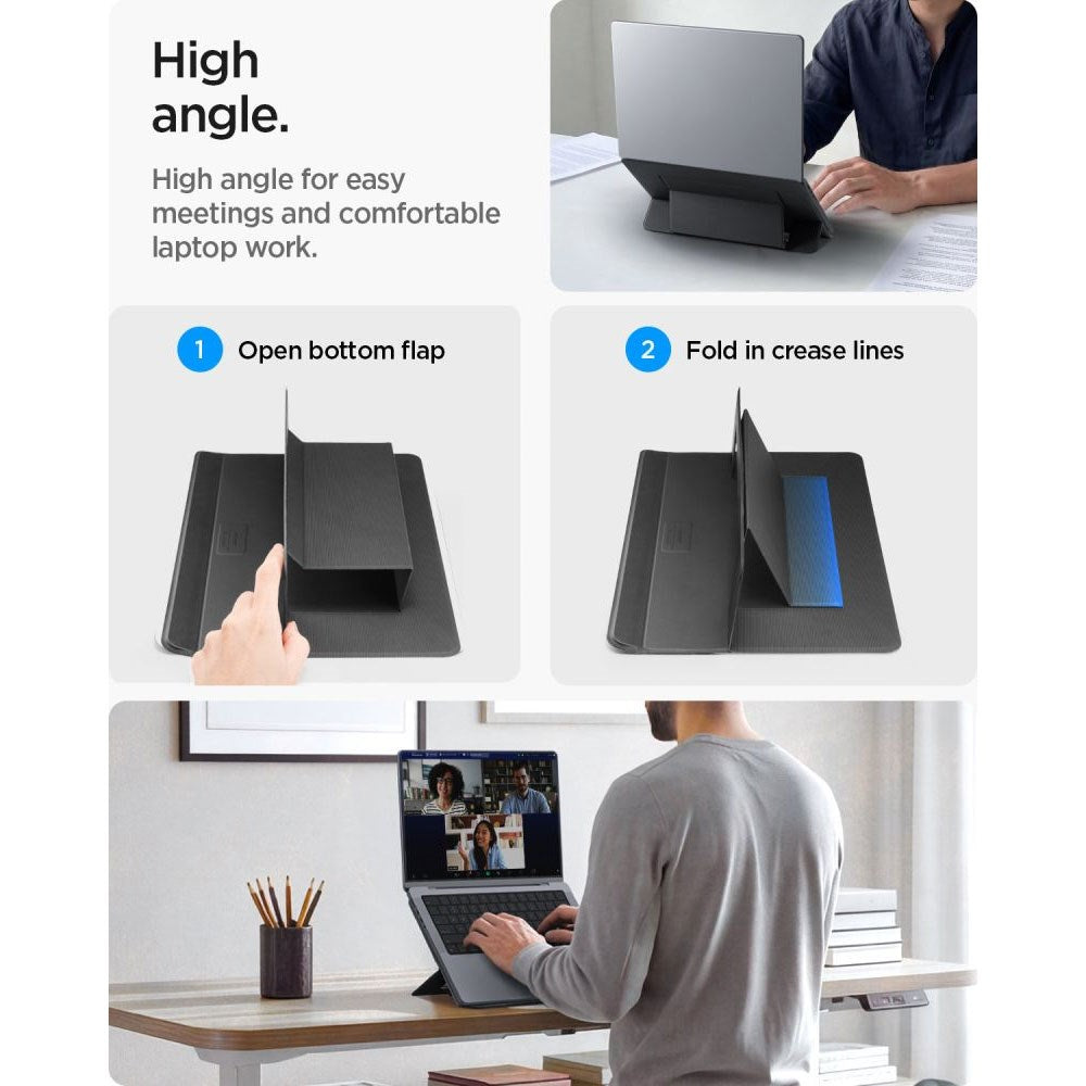 Spigen Slim Fold Laptop Holder - Sort