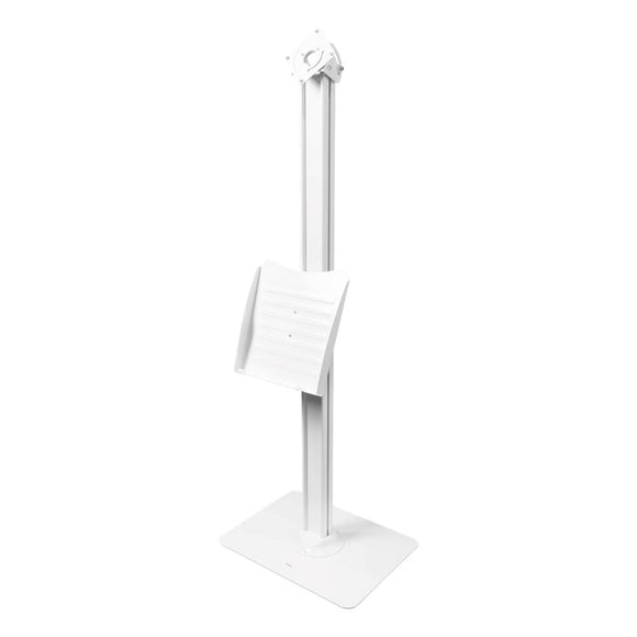 DELTACO Office Tablet Gulvstander m. Hylde - Hvid