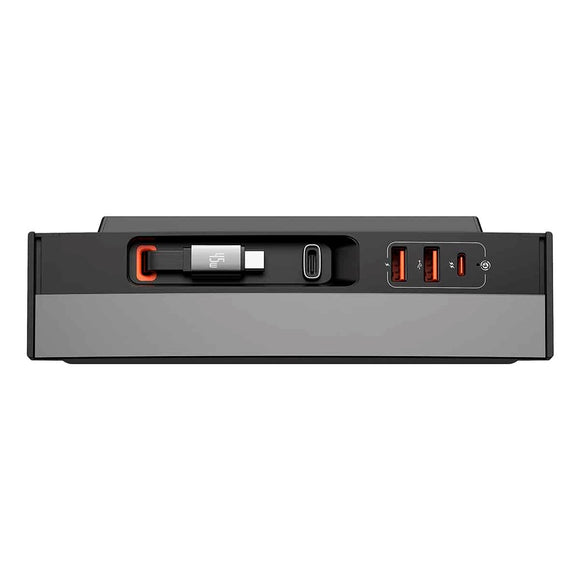 Baseus USB Hub m. Indbygget USB-C Kabel 45W - Tesla Model 3/Y - Sort