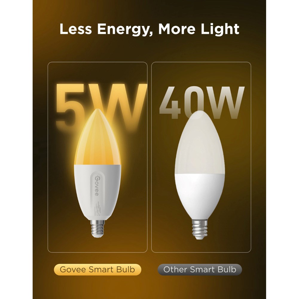 Govee Wi-Fi & Bluetooth Smart Light Bulb 450lm - 2 stk. - Hvid