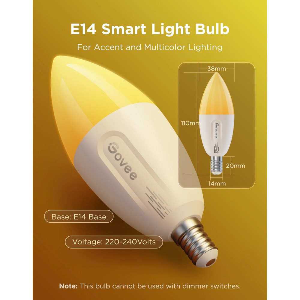 Govee Wi-Fi & Bluetooth Smart Light Bulb 450lm - 2 stk. - Hvid