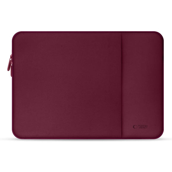 Tech-Protect Neopren MacBook / Laptop Sleeve 13" (33.5 x 22.5 cm) m. Ekstra Lomme - Vinrød