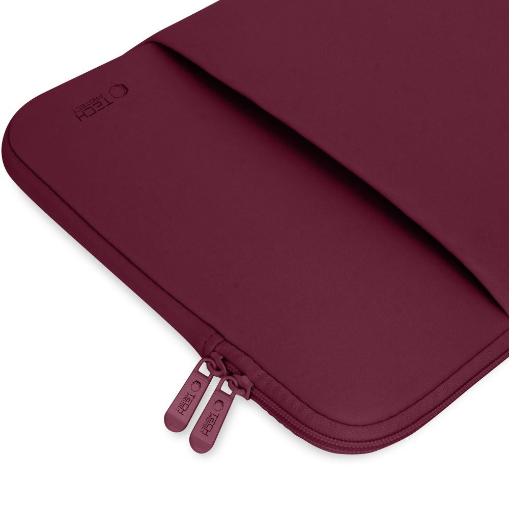 Tech-Protect Neopren MacBook / Laptop Sleeve 14" (34.5 x 24.5 cm) m. Ekstra Lomme - Vinrød