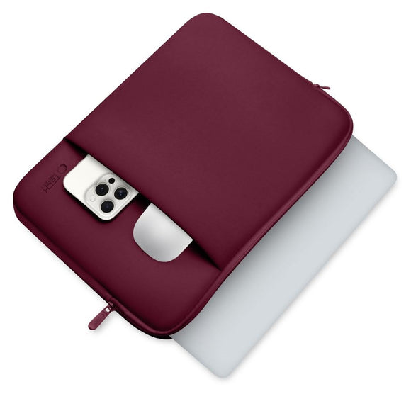 Tech-Protect Neopren MacBook / Laptop Sleeve 13" (33.5 x 22.5 cm) m. Ekstra Lomme - Vinrød