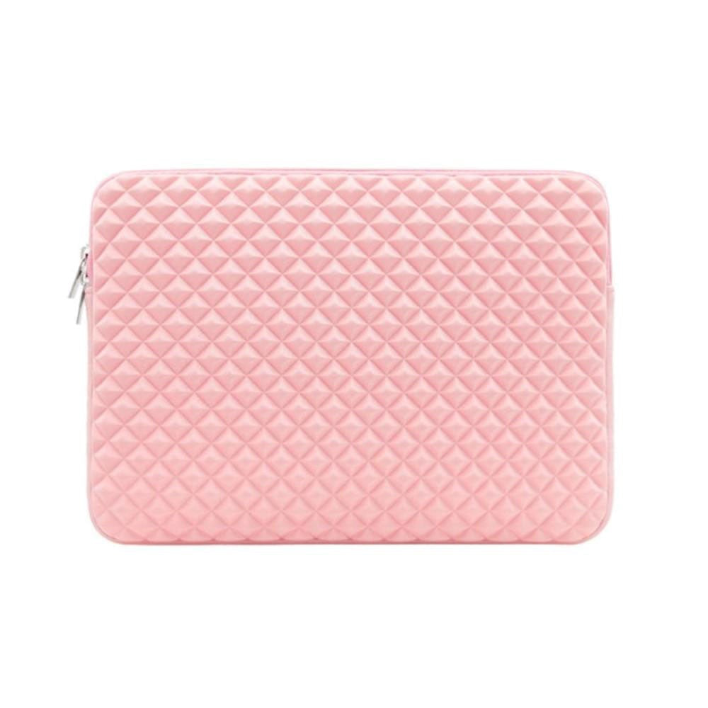 Shockproff Grid Sleeve (15,6") til Macbook/Bærbar (38 x 26.5 cm) - Lyserød