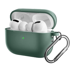 Apple Airpods Pro 2nd Gen (2022) Silikone Cover m. Karabinhage - Grøn