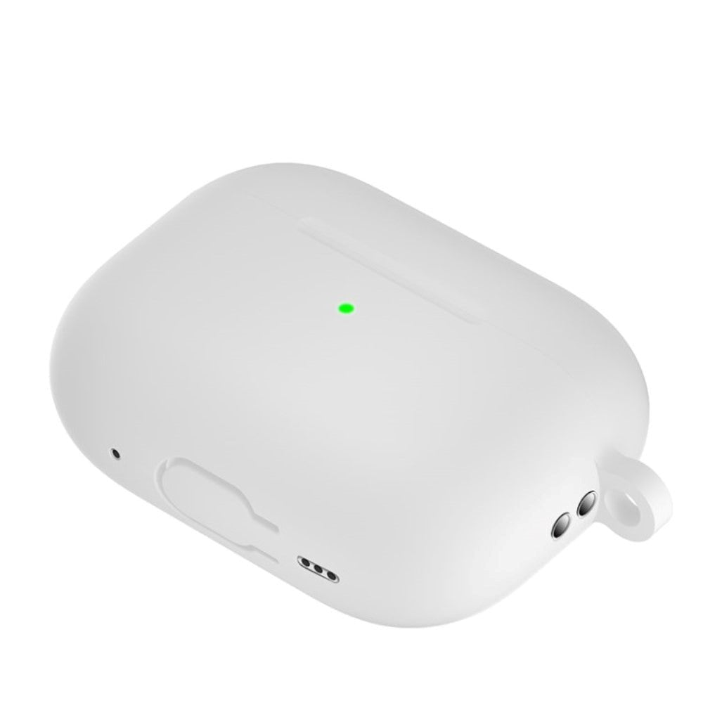 Apple Airpods Pro 2nd Gen (2022) Silikone Cover m. Karabinhage - Hvid