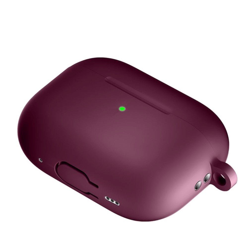 Apple Airpods Pro 2nd Gen (2022) Silikone Cover m. Karabinhage - Bordeaux