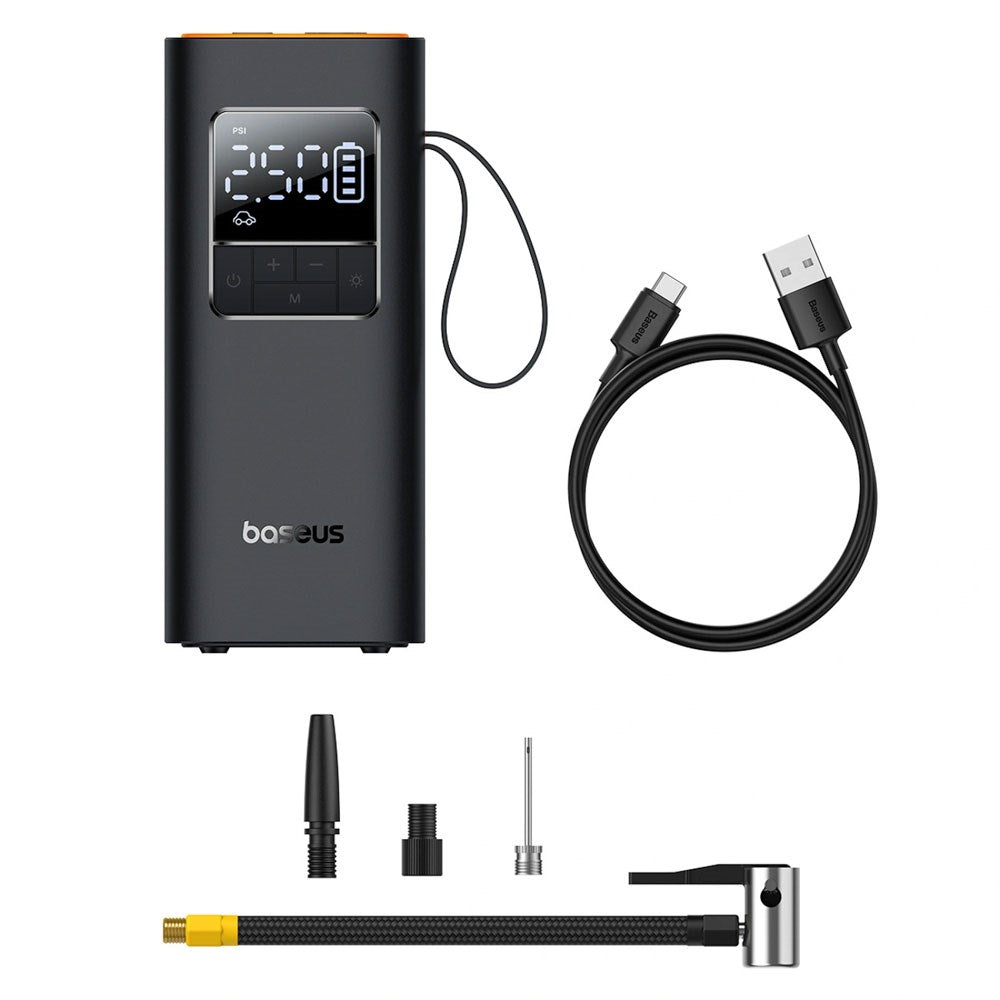 Baseus SuperMini Pro Kompressor m. Batterier - Sort