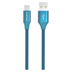 GreyLime Braided (3A/15W) USB-C Kabel 1 m. - Blå