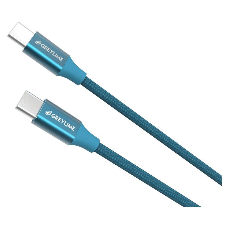 GreyLime 60W Braided USB-C til USB-C Kabel 1 m - Blå