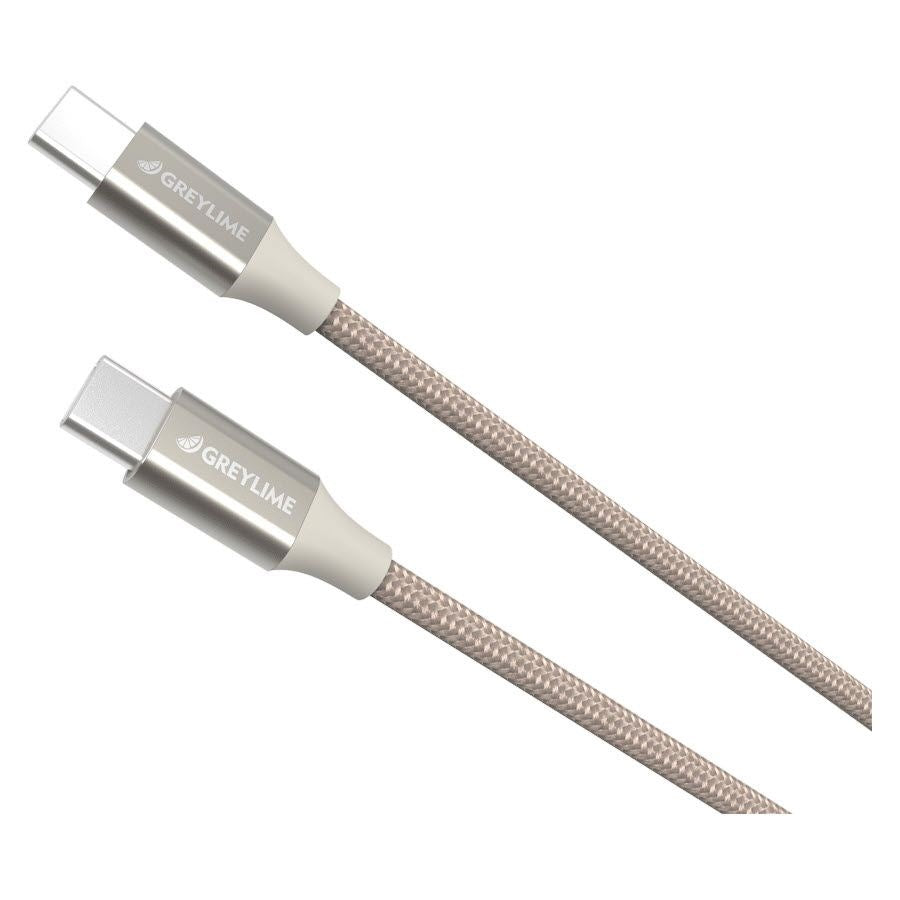 GreyLime Braided USB-C til USB-C Kabel 2 m - Beige