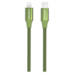 GreyLime 18W Braided USB-C til Lightning Kabel 1 m. - Grøn