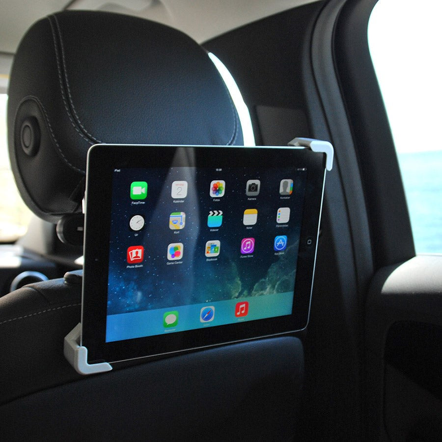 Universal Nakkestøtte 360 Degree Safefit Bil Tabletholder - Max Tablet: 200 x 300mm - Sort