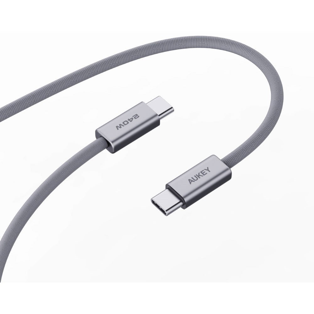 Aukey CB-DC242 Circlet Blink 240W USB-C til USB-C Kabel - 1.8m - Grå