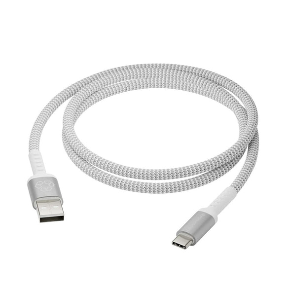 dbramante1928 Opladningskabel af Flettet Genbrugskabel - USB-A til USB-C - 36W - 2.5M - Hvid