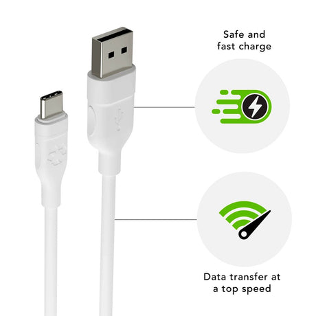 dbramante1928 Opladningskabel af Genbrugsplast - USB-A til USB-C - 36W - 2.5M - Hvid