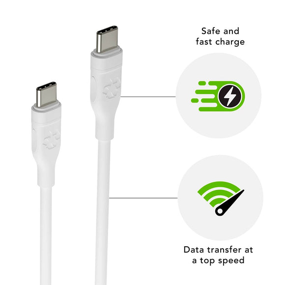 dbramante1928 Opladningskabel af Genbrugsplast - USB-C til USB-C - 100W - 2.5M - Hvid