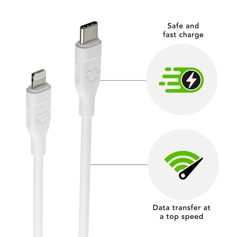 dbramante1928 Opladningskabel af Genbrugsplast - USB-C til Lightning - 36W - 2M - Hvid