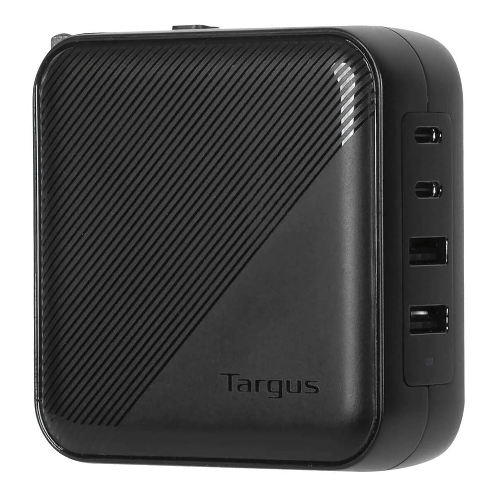 Targus GaN 100W PD Vægoplader m. 2 x USB-C, 2 x USB-A & Rejseadapter - Sort