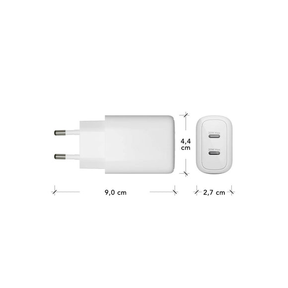 dbramante1928 EU Vægoplader - 2 x USB-C 20W - Hvid