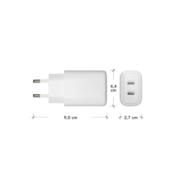 dbramante1928 EU Vægoplader - 2 x USB-C 25W - Hvid