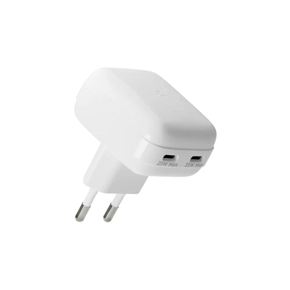 25W Vægoplader dbramante1928 m. 2 x USB-C Stik - Hvid