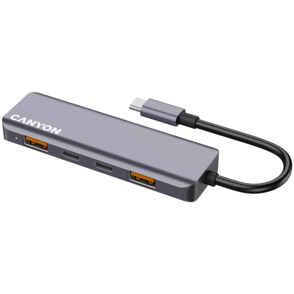Canyon DS18 100W 5-i-1 USB-C Hub - Grå