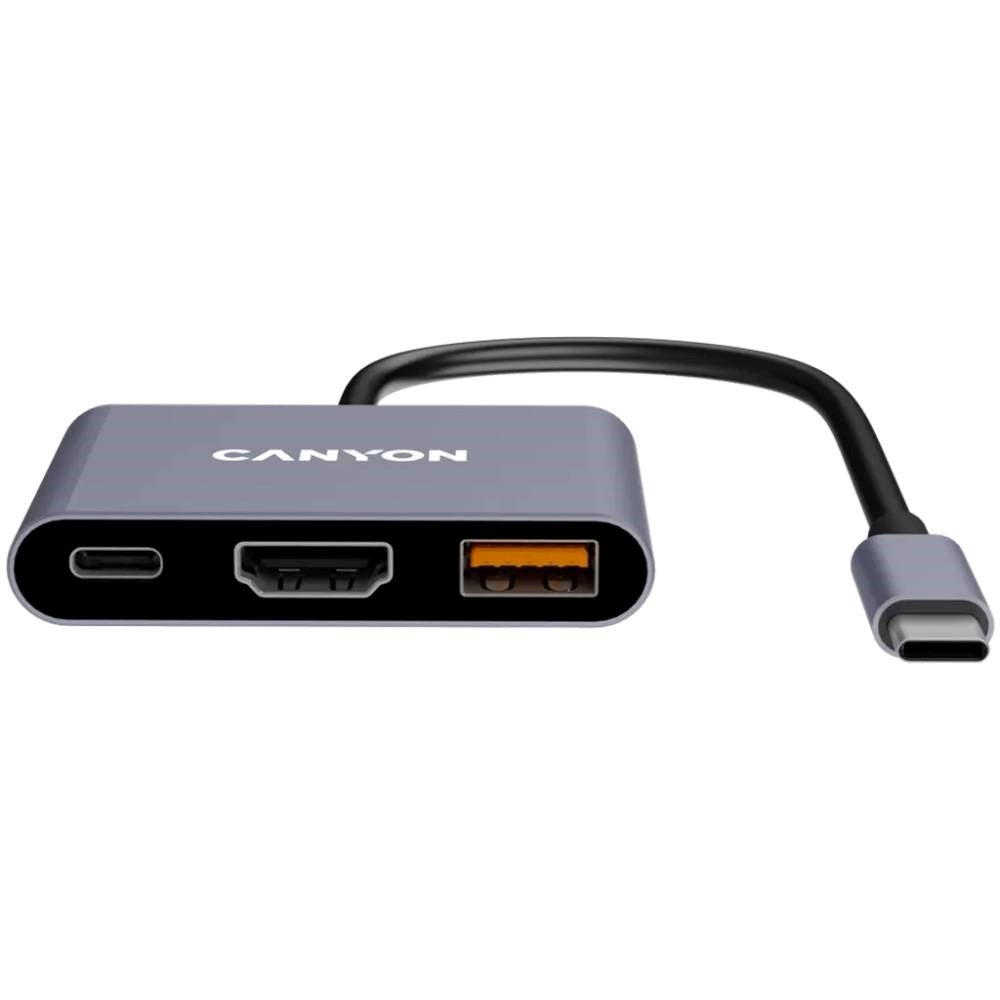 Canyon DS4 100W 3-i-1 USB-C Hub - Grå