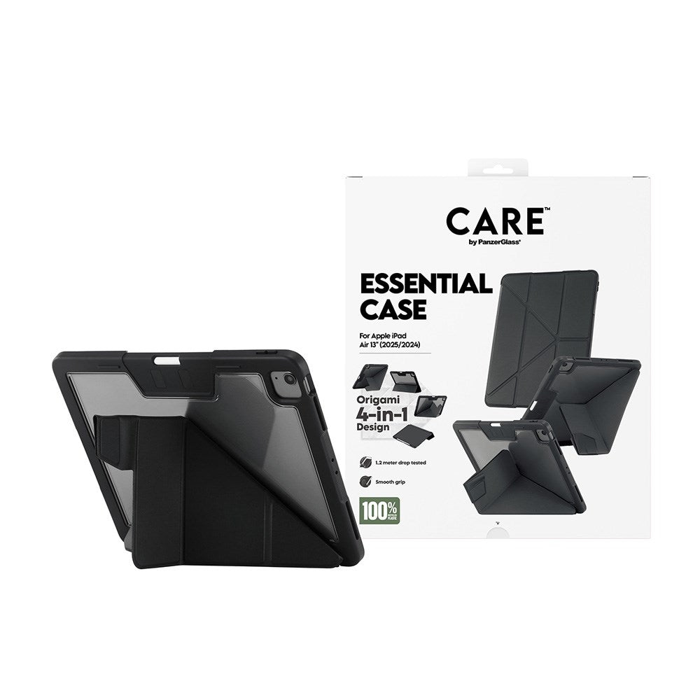 iPad Air 13" (2026 / 2025 / 2024) Care by PanzerGlass Essential Case - Ståfunktion - Sort