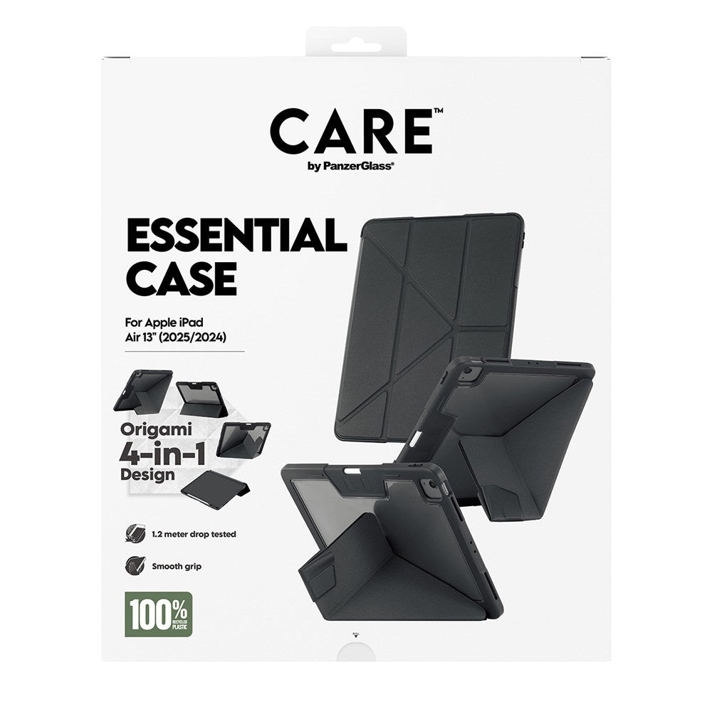 iPad Air 13" (2026 / 2025 / 2024) Care by PanzerGlass Essential Case - Ståfunktion - Sort