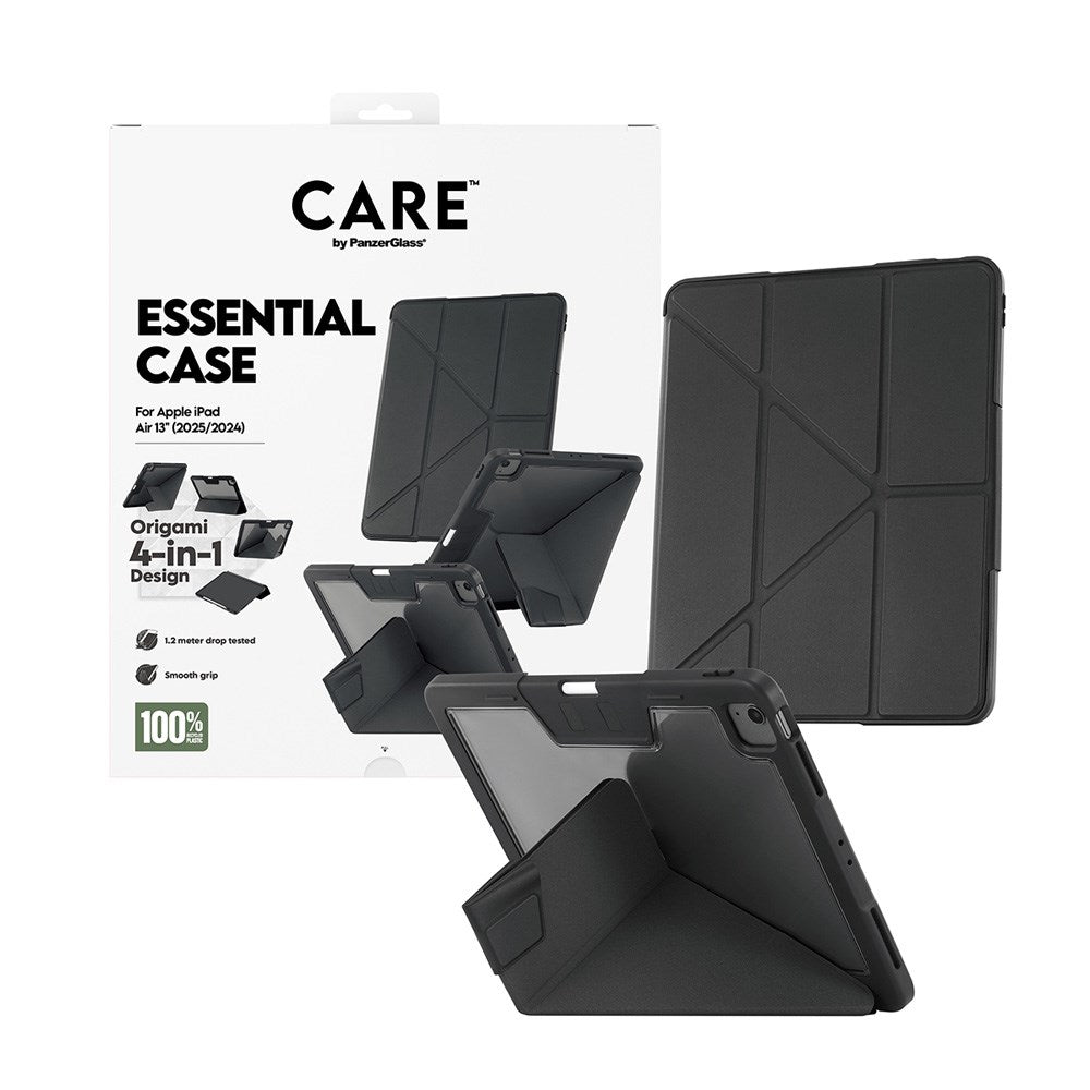 iPad Air 13" (2026 / 2025 / 2024) Care by PanzerGlass Essential Case - Ståfunktion - Sort