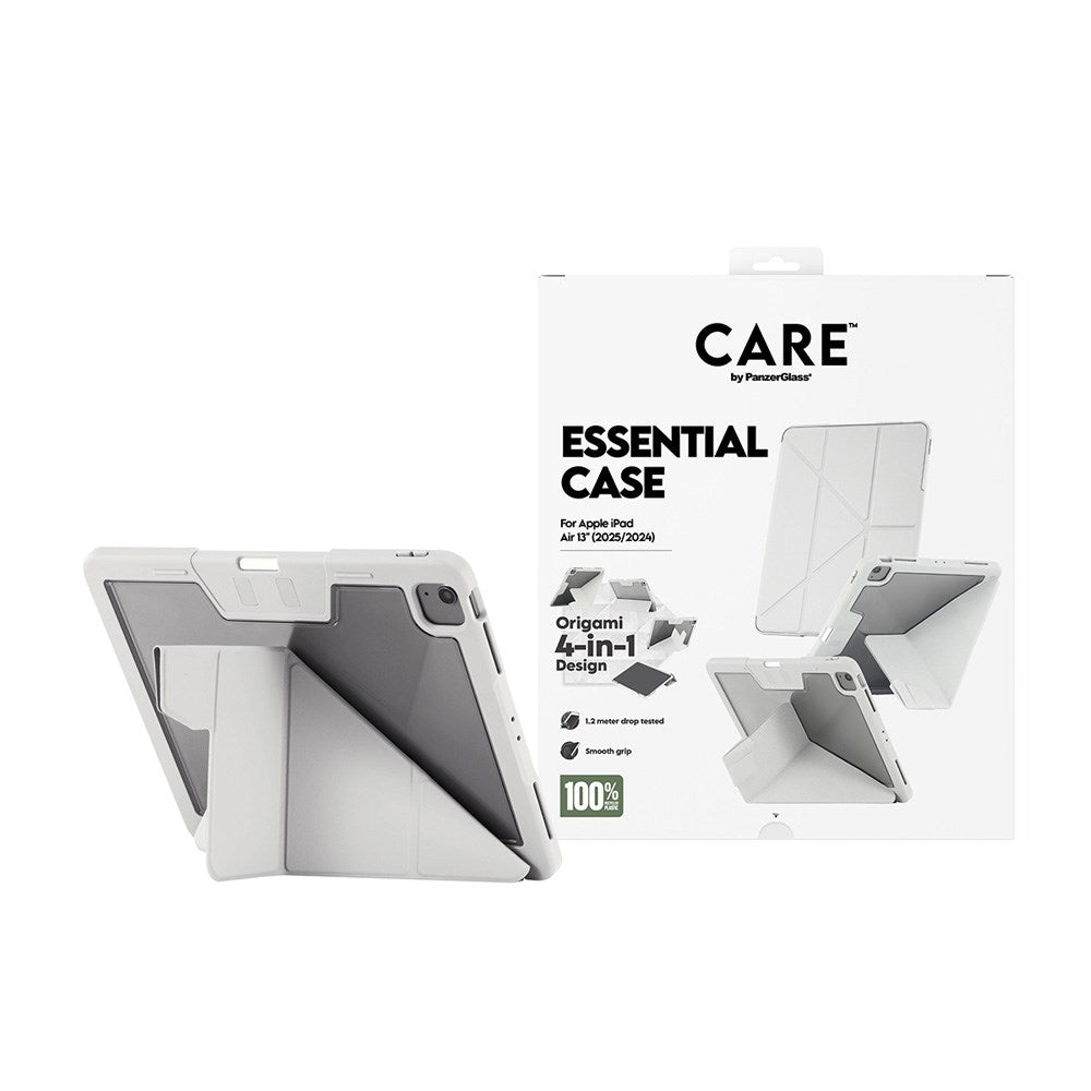 iPad Air 13" (2026 / 2025 / 2024) Care by PanzerGlass Essential Case - Ståfunktion - Grå