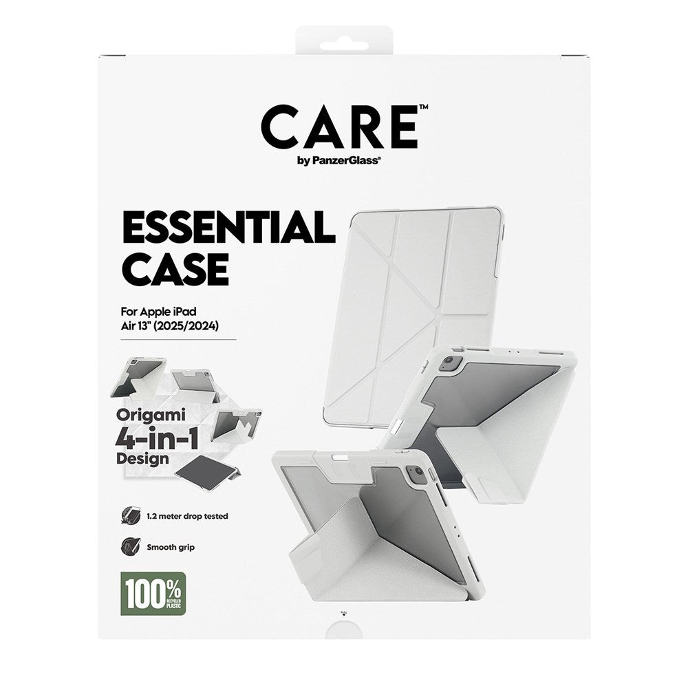 iPad Air 13" (2026 / 2025 / 2024) Care by PanzerGlass Essential Case - Ståfunktion - Grå