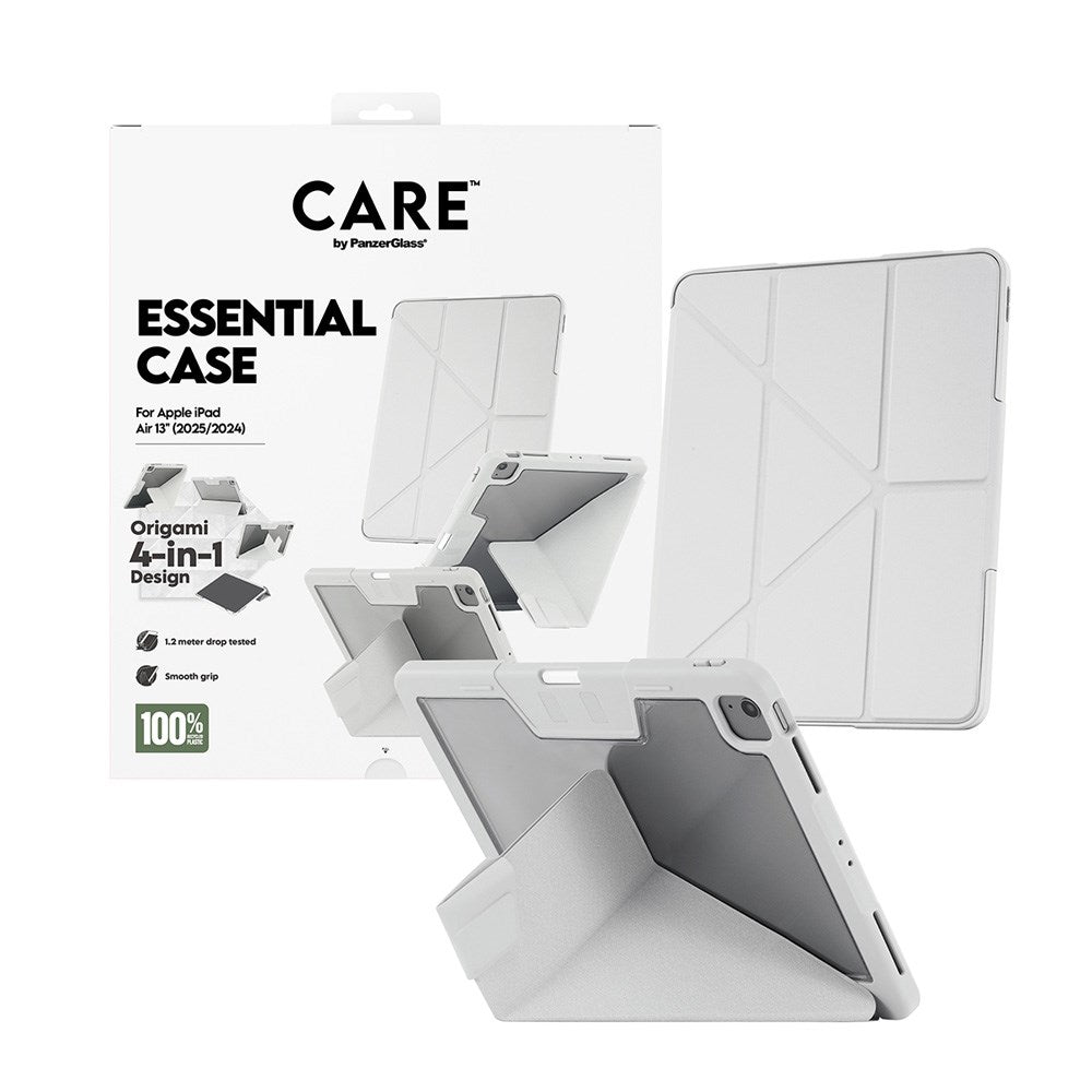 iPad Air 13" (2026 / 2025 / 2024) Care by PanzerGlass Essential Case - Ståfunktion - Grå