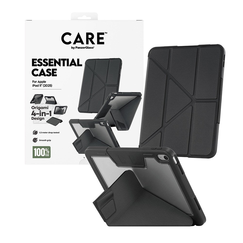 iPad 11" (2025) Care by PanzerGlass Essential Case - Ståfunktion - Sort