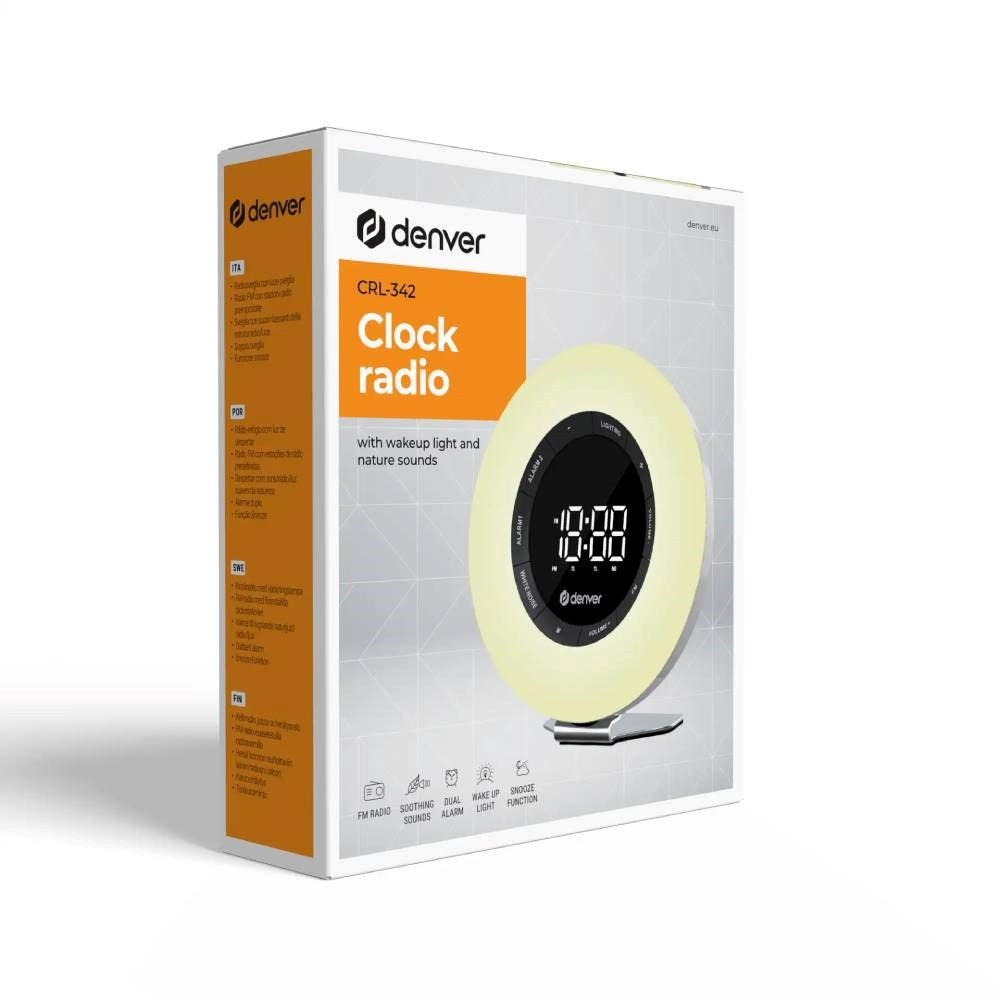 Denver CRL-342 FM Vækkeur m. Solopgangssimulering & White Noise - Hvid