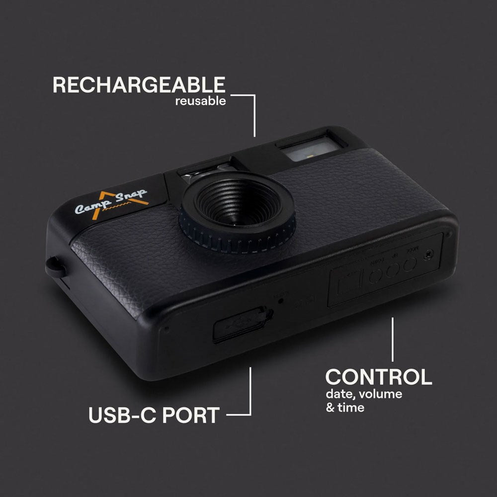 Camp Snap Skærmfri Digitalkamera - 8 Megapixels - Genopladelig - Stealth Black