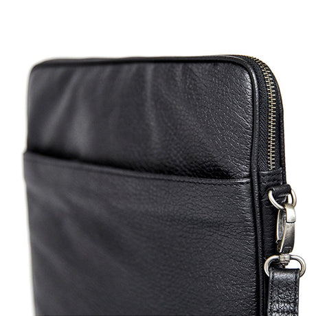 CURRO Real Leather Messenger Bag 14-15" (35.5 x 25.5 Cm) - Black