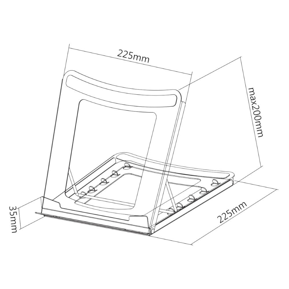Deltaco Foldbar Laptop / Tablet Stander - 5 Positioner - Mål: 10-15" - Grå