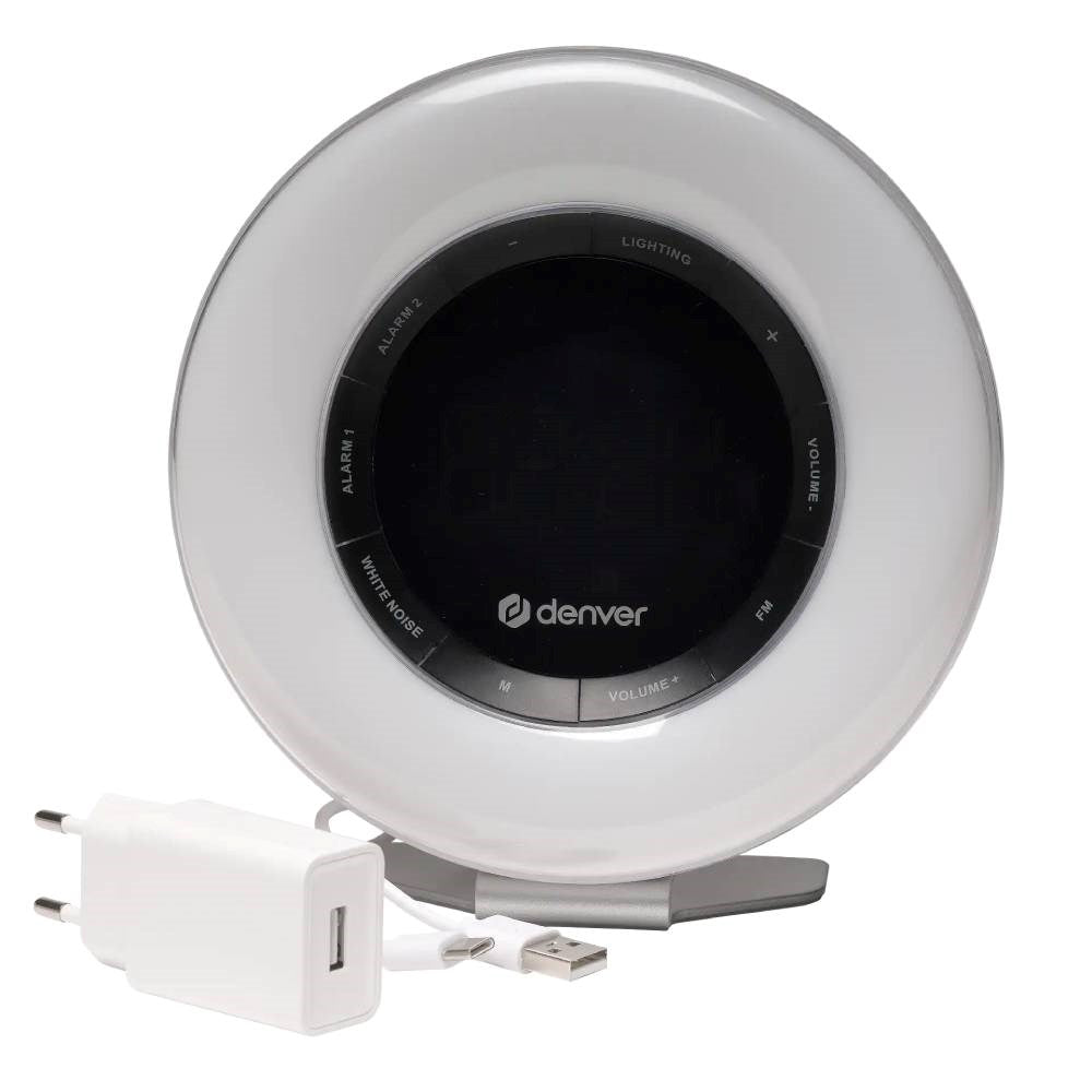 Denver CRL-342 FM Vækkeur m. Solopgangssimulering & White Noise - Hvid