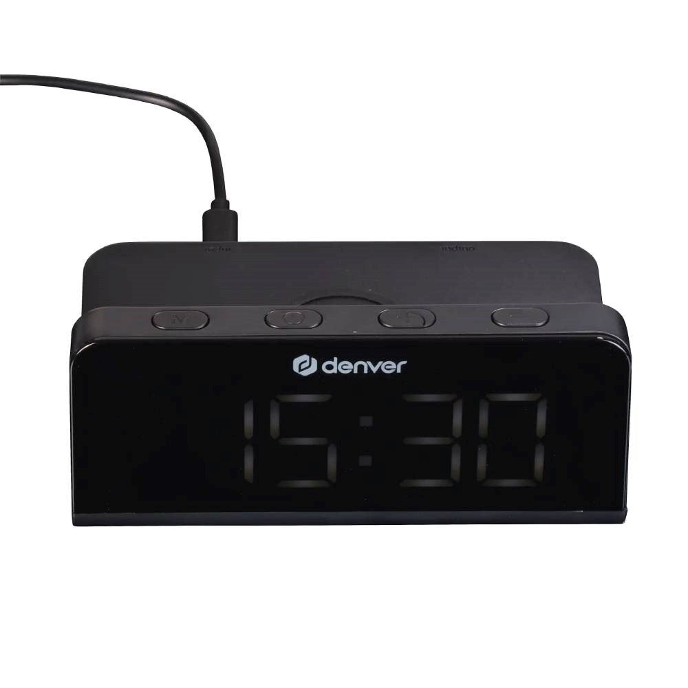 Denver ECQ-103MK2 Vækkeur m. Trådløs Oplader - Sort