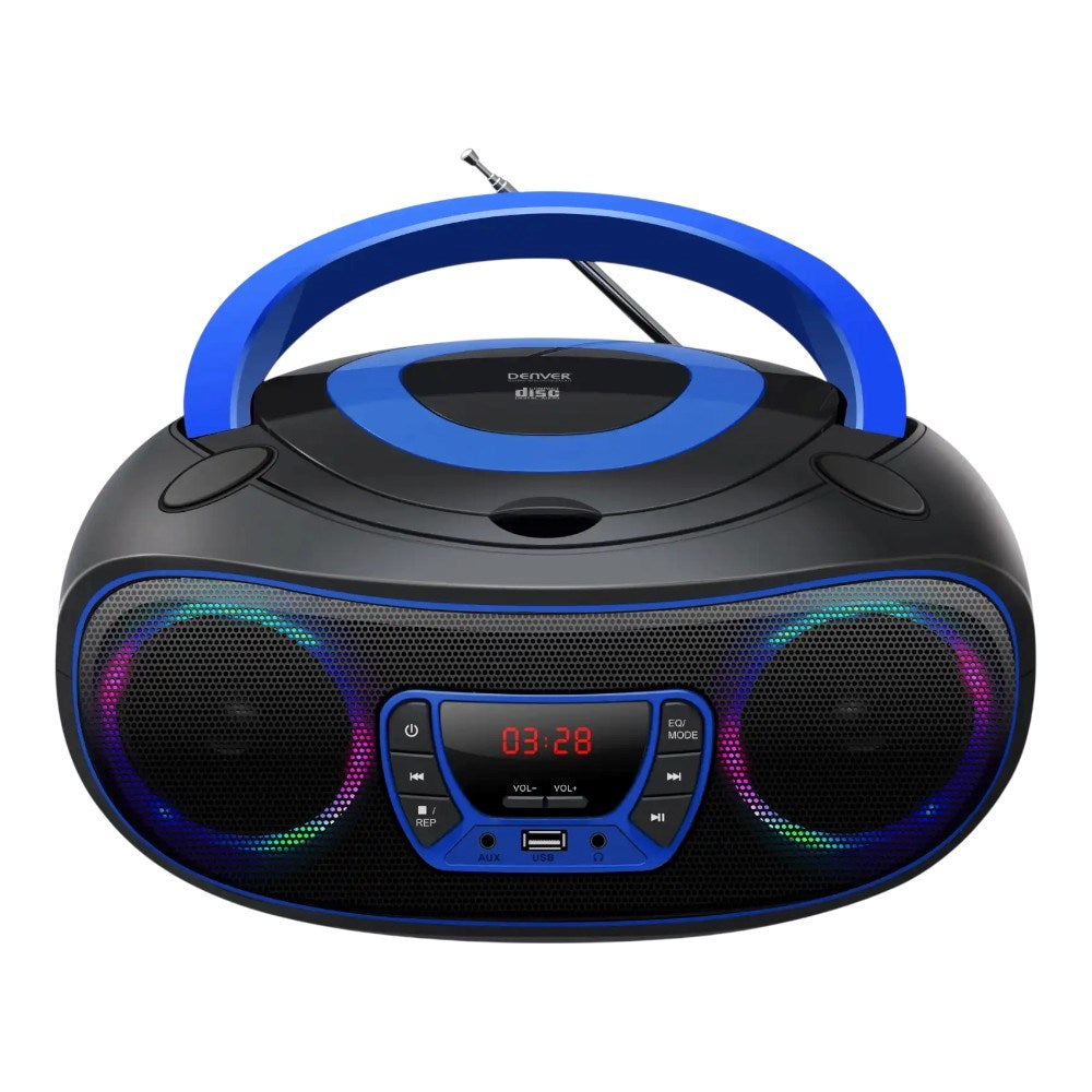Denver TCL-212BTP Bluetooth Højttaler m. CD Afspiller - Sort / Blå