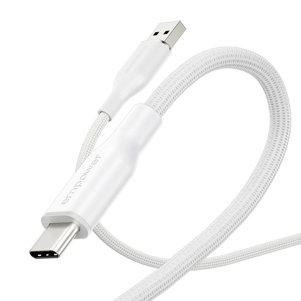 empower by PanzerGlass Racing 60W USB-A til USB-C Kabel - 1.2m - Silver White