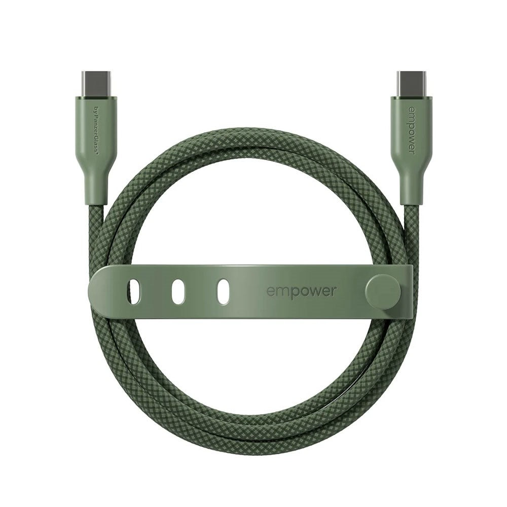 empower by PanzerGlass Racing 60W USB-C til USB-C Kabel - 2m - Sage
